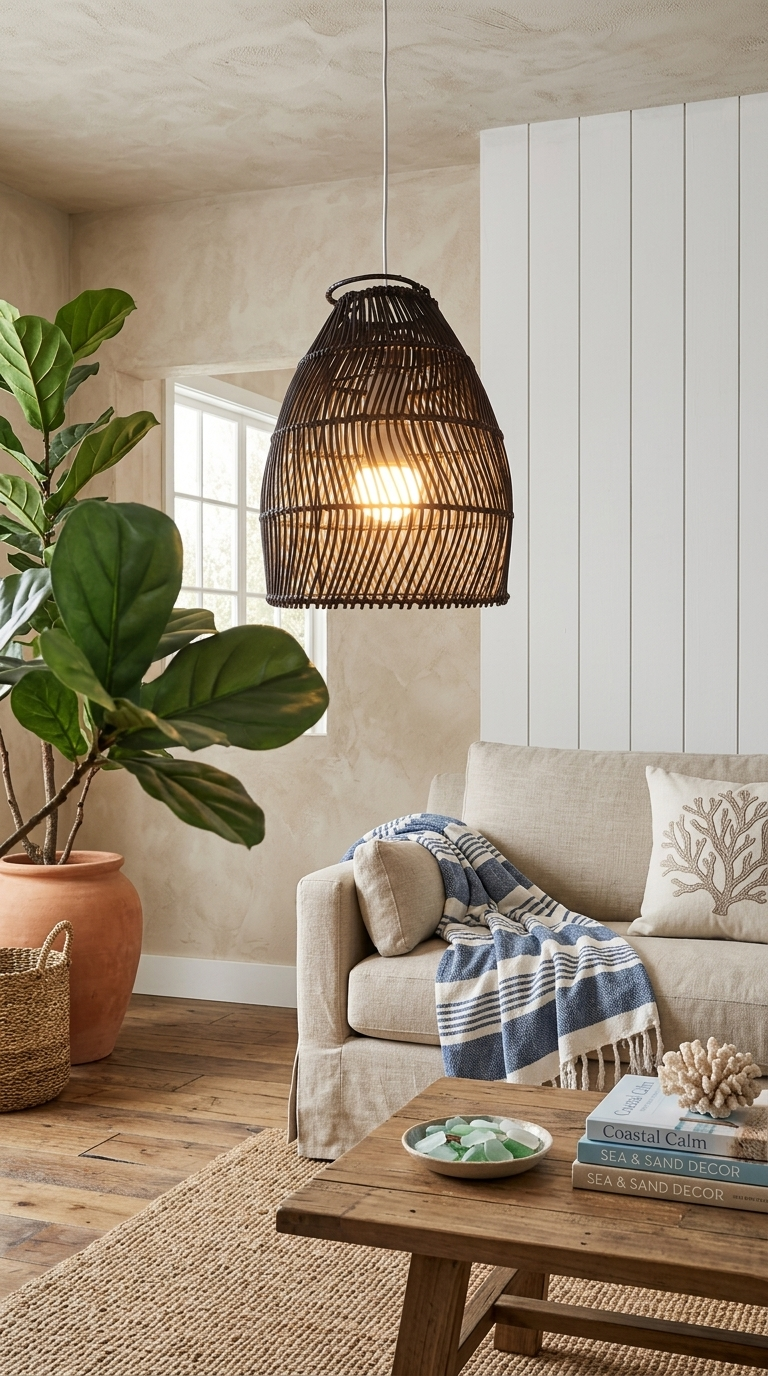 BLACK CHA YA NAN Rattan Pendant Light Shade