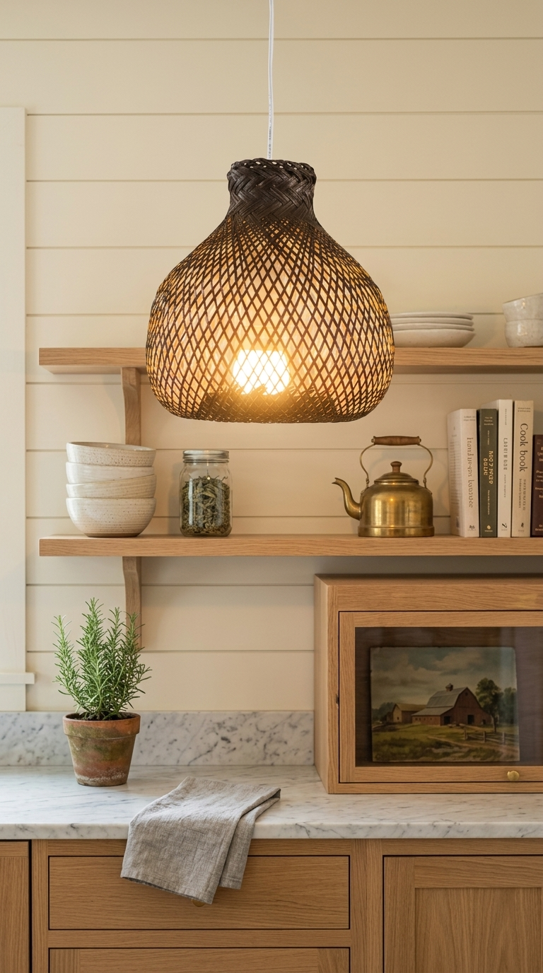 BLACK KUN YA NA - Bamboo Pendant Light Shade (10 - 11 Inches)