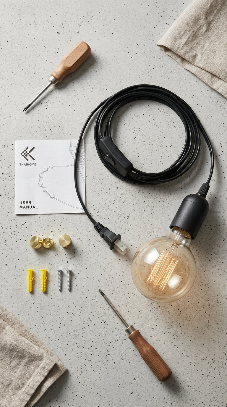Kit de lampe enfichable UE avec interrupteur pour suspension (noir)