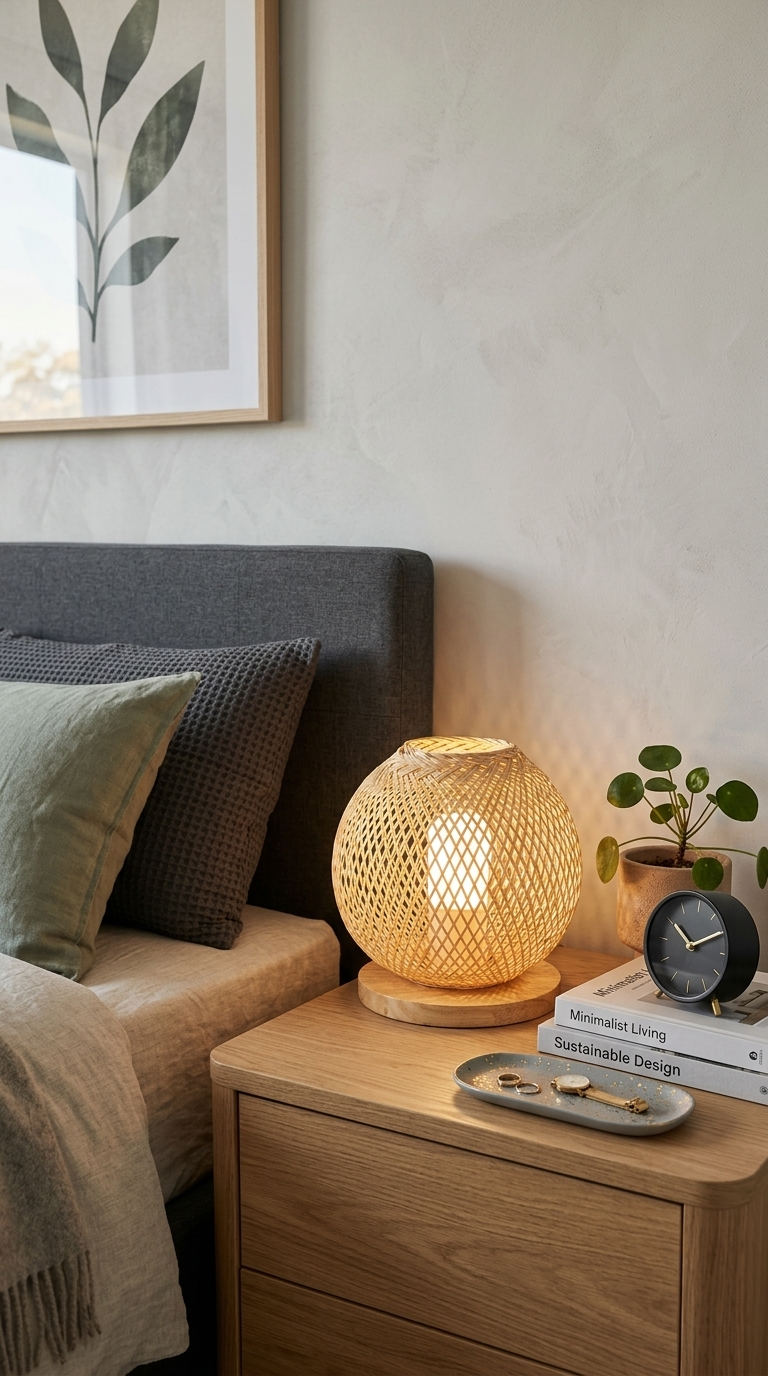 CHI NA Bamboo Weaving Table Lamp