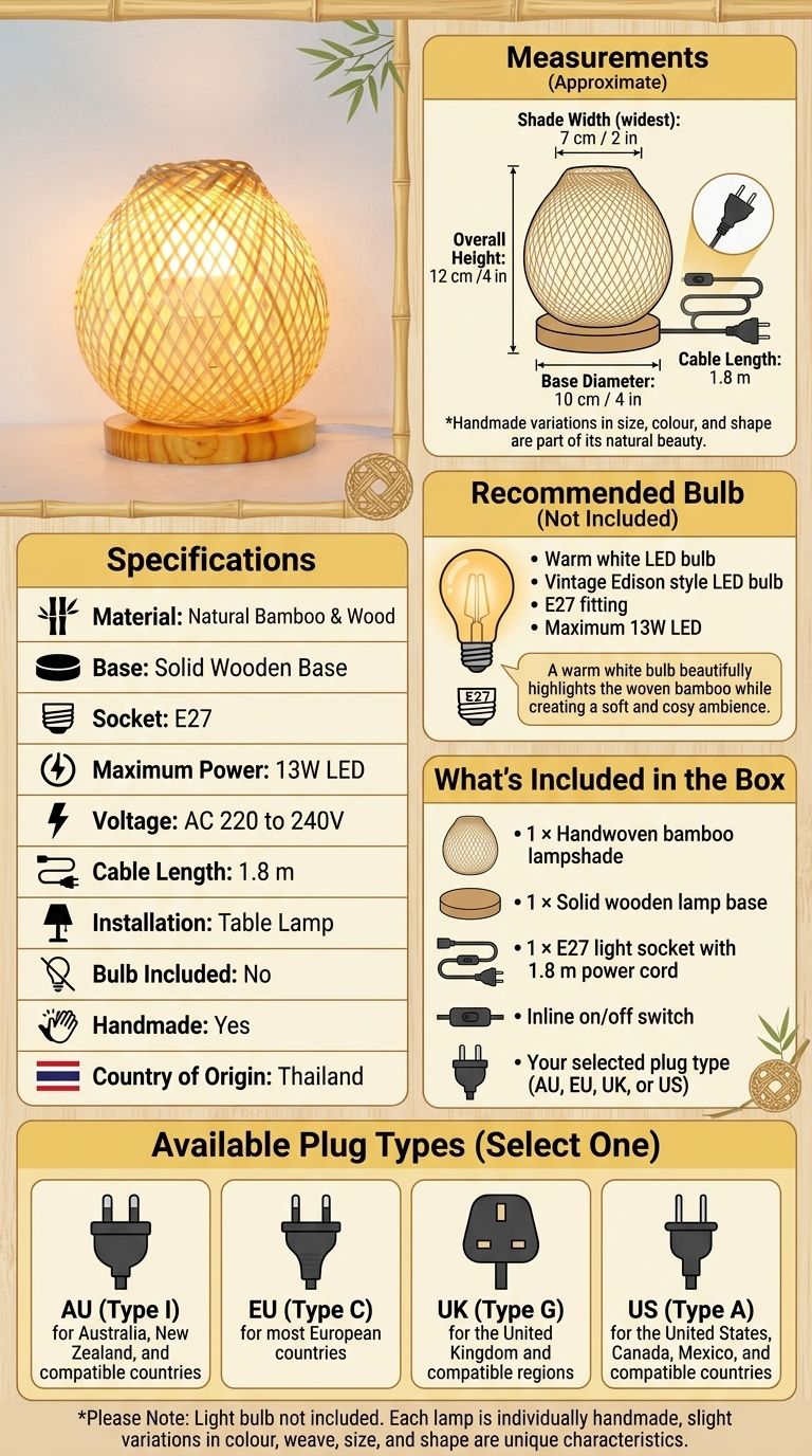 Bambus-Boho-Tischlampe – CHI NA