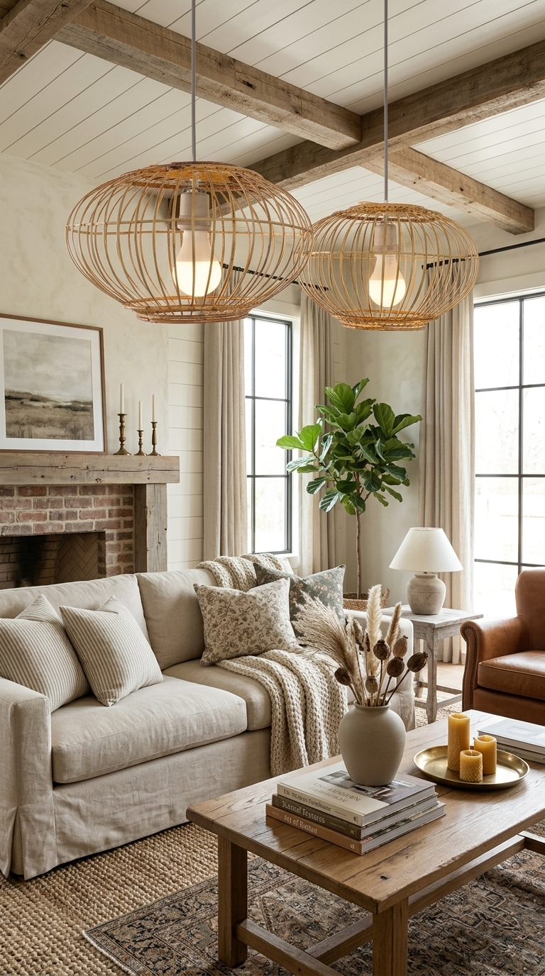 CHU JAI - Rattan and Bamboo Pendant Light Shade