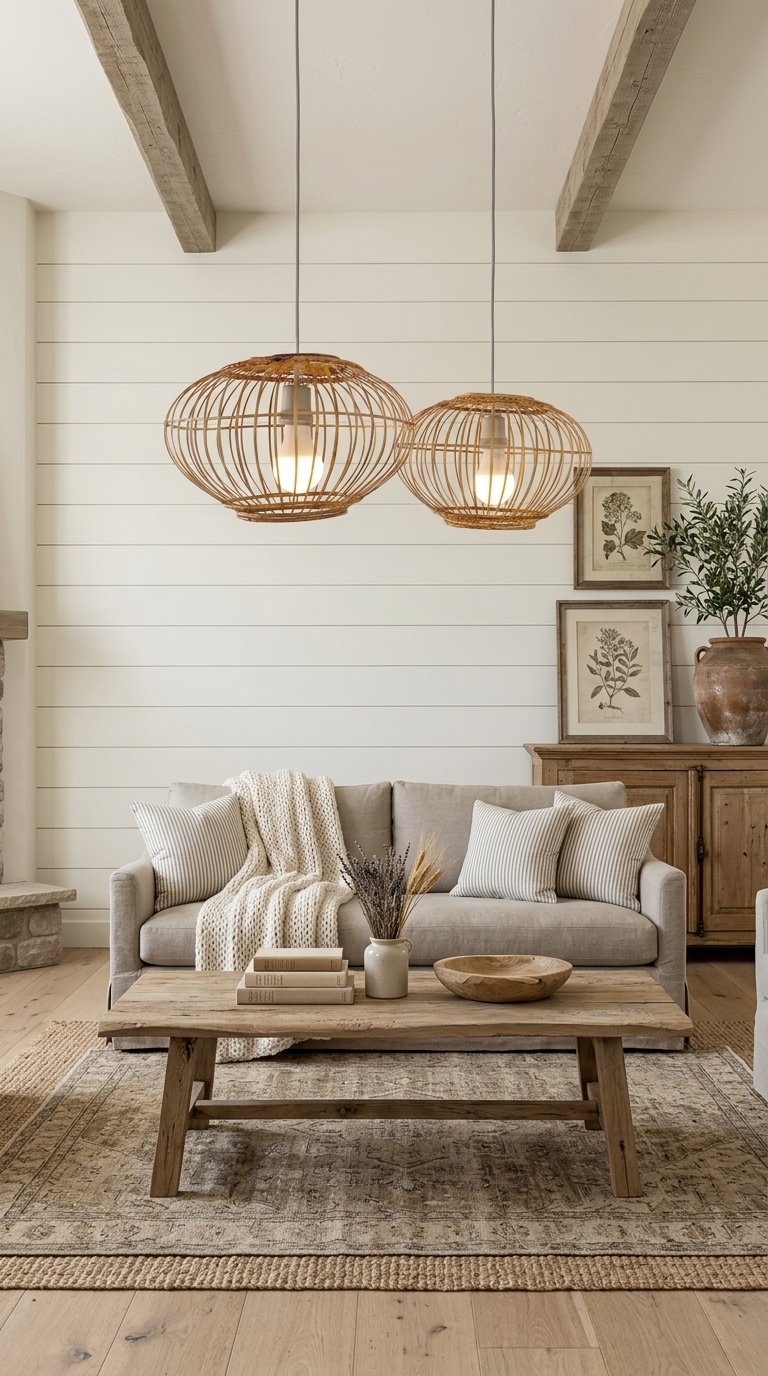 CHU JAI - Rattan and Bamboo Pendant Light Shade