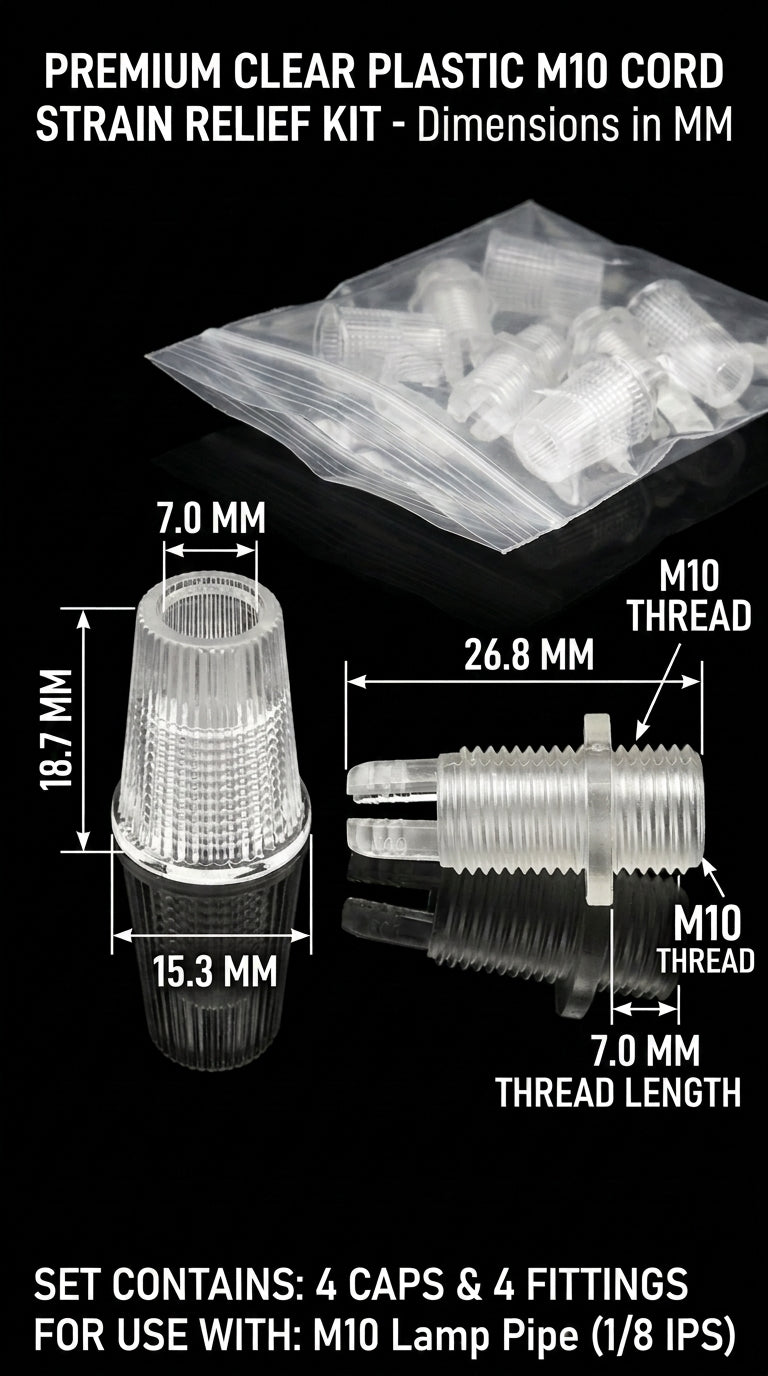 Cord Grips Lampshade Holder – Plastic Screw Style Cord Grip (20 pcs.)