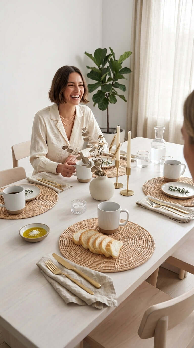 DOL LA VA - Set de table et assiette en rotin