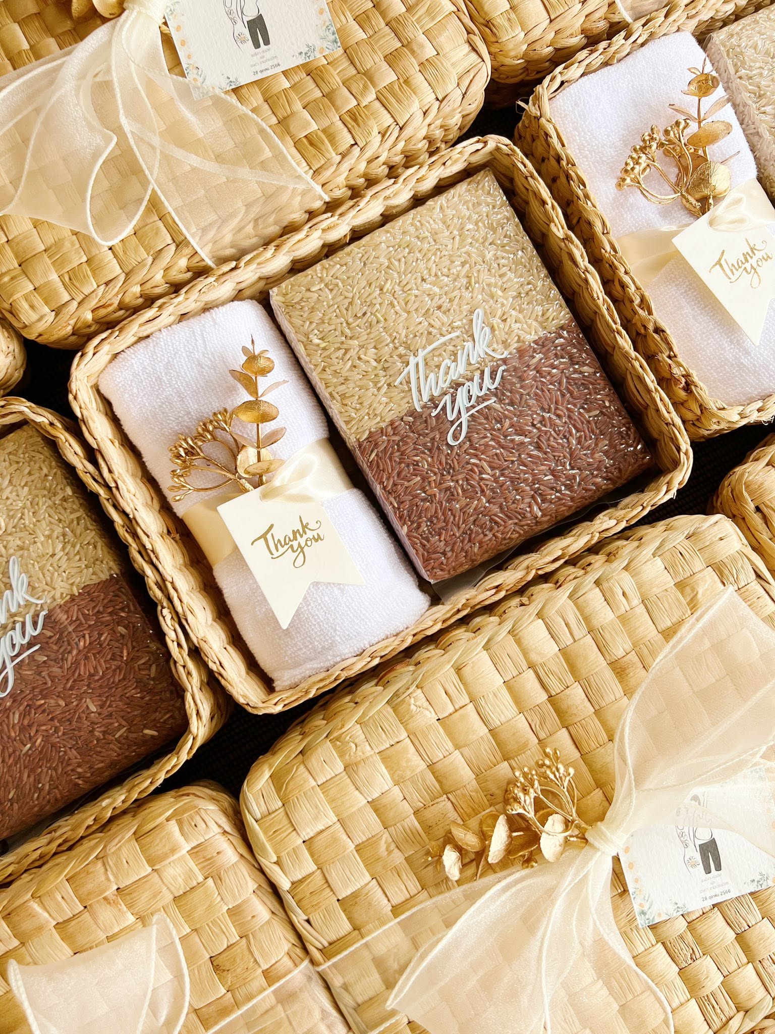 ARUNA Wicker Gift Boxes Set of 10