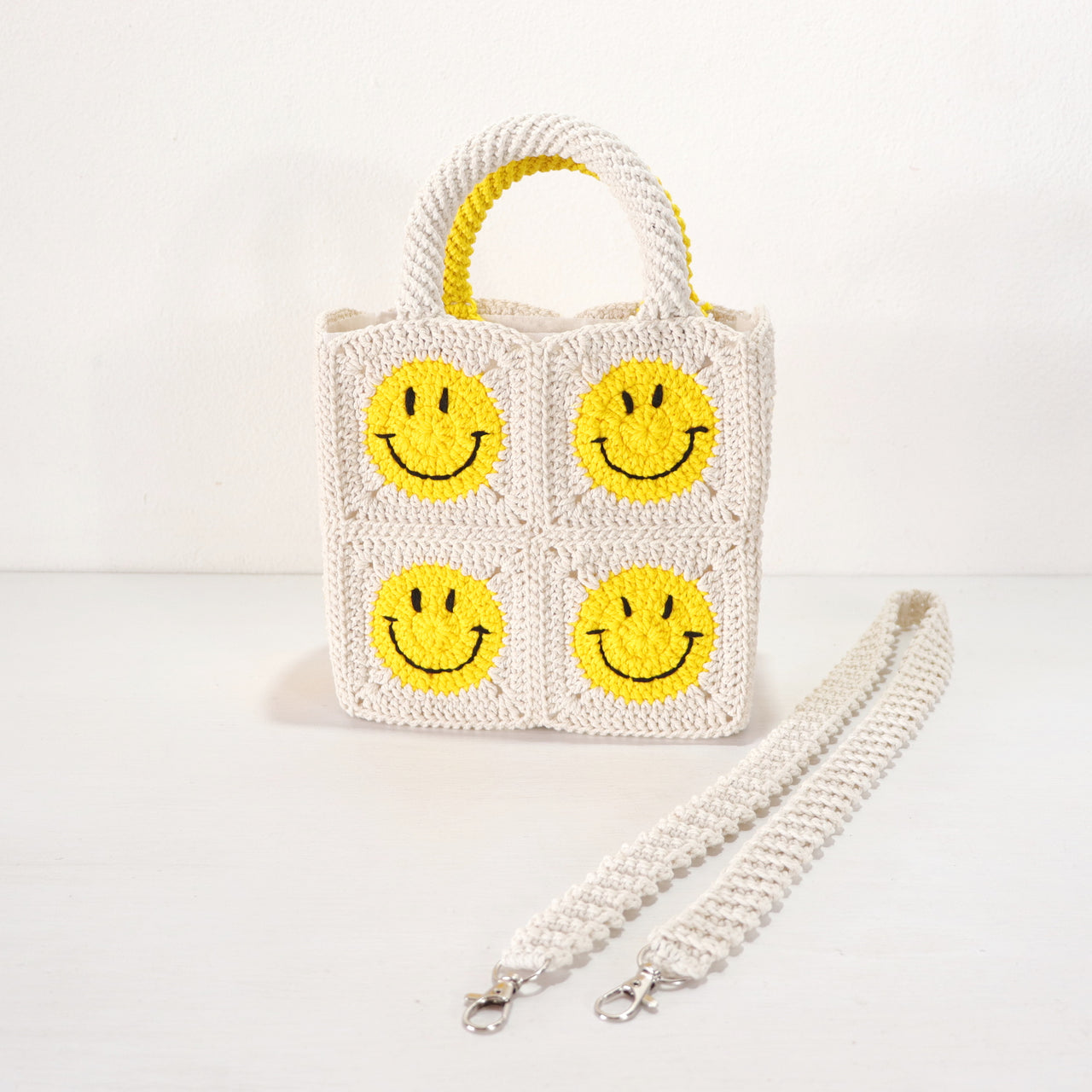 Pimjai Smiley Crochet Tote Bag