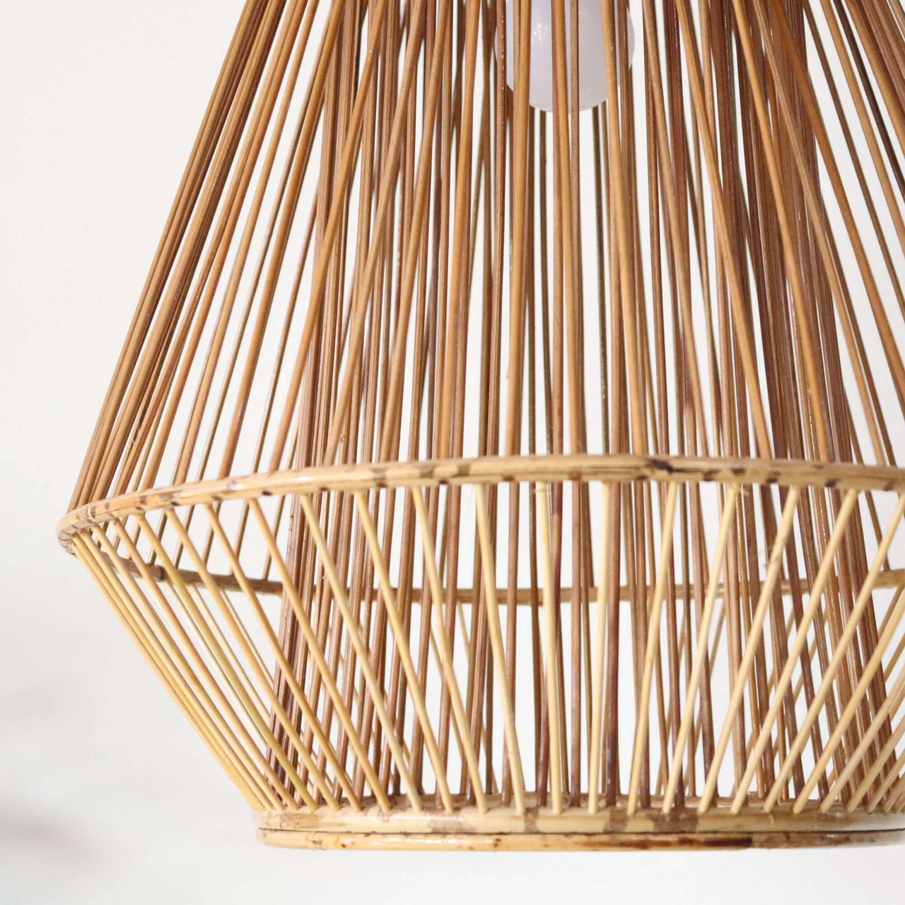 LALARIN — bamboo pendant light shade above a dining table for warm ambient glow