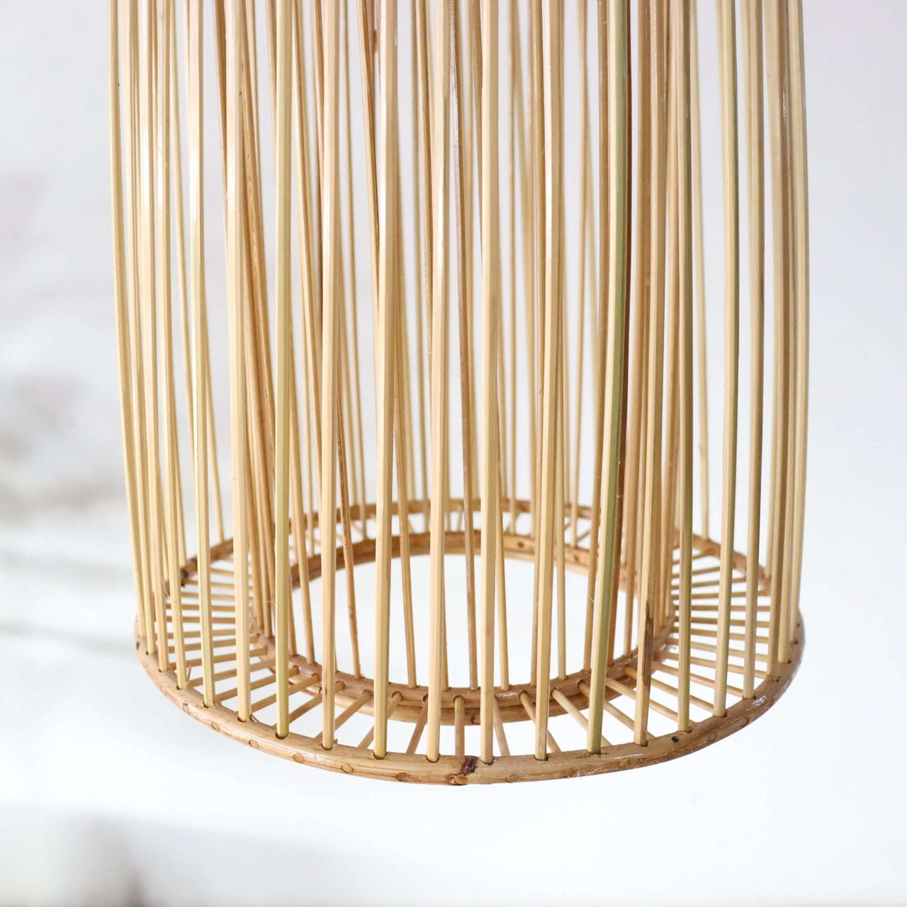 SANGSAN — rattan pendant light shade above a dining table for warm ambient glow