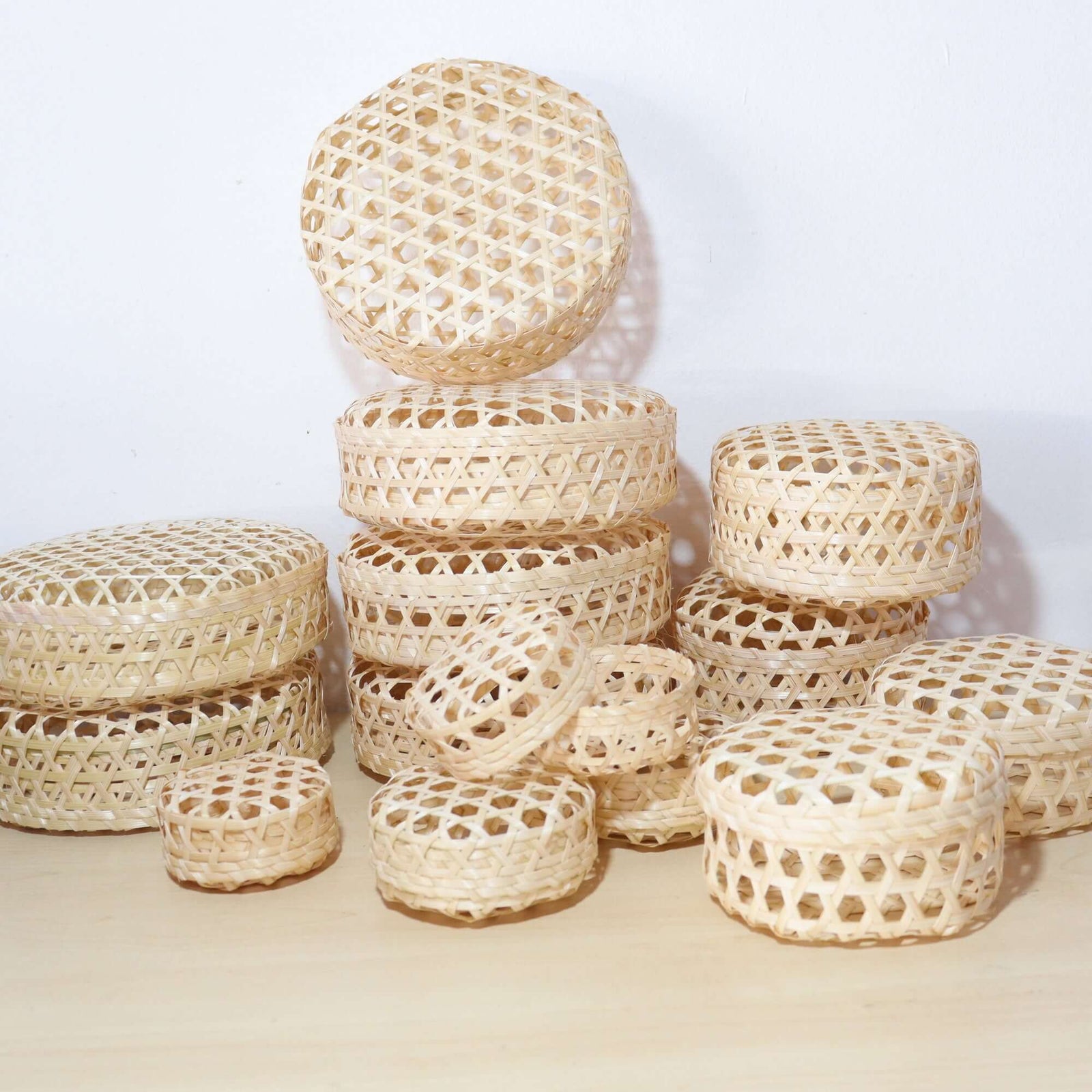 Cesta de Bambú para Empaque para Eventos Especiales juego de 12 piezas - Regalo Natural Cuidadosamente Seleccionado