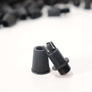 Black Cord Grips Lampshade Holder – Plastic Screw Style Cord Grip (20 pcs.) for secure lighting installations.
