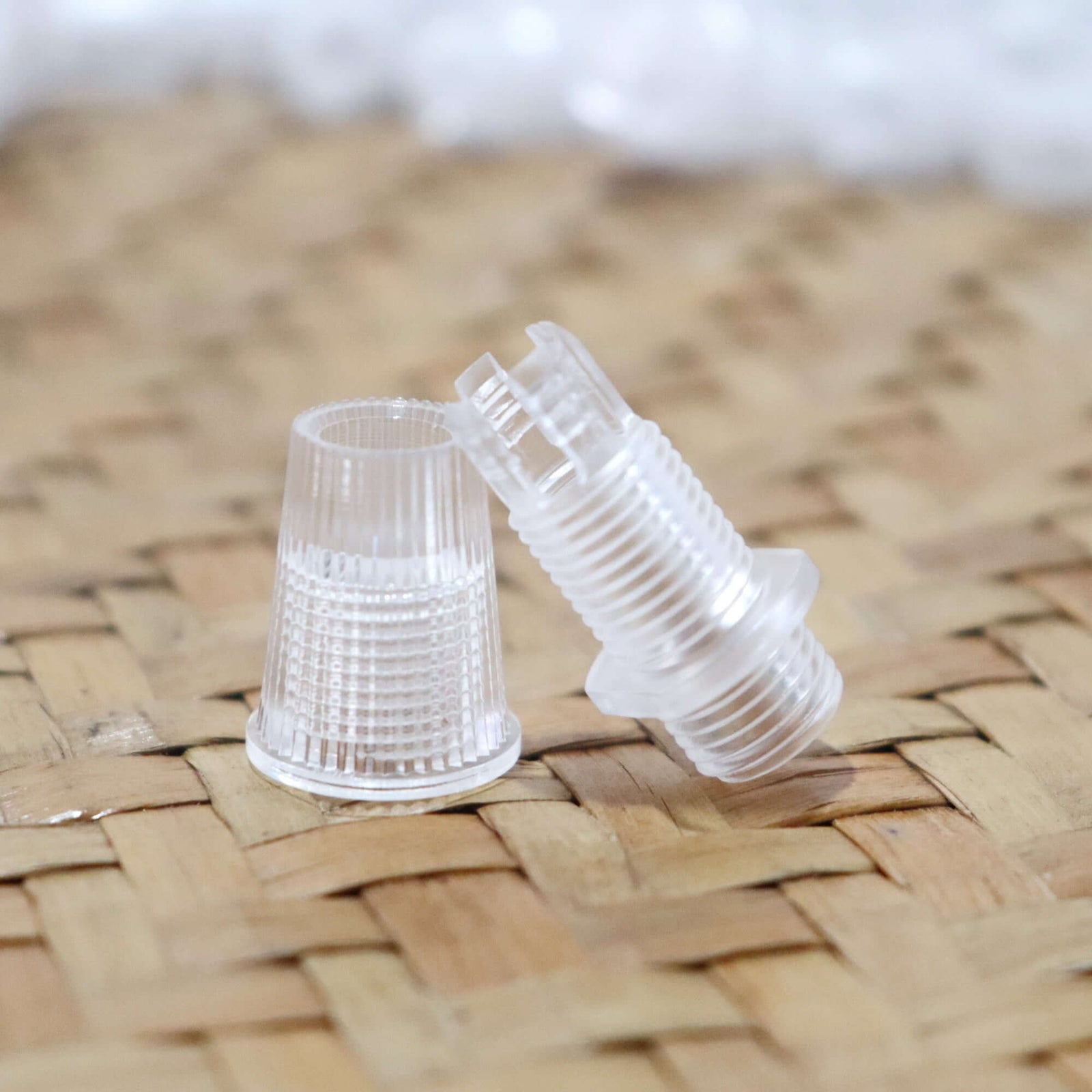 Cord Grips Lampshade Holder – Plastic Screw Style Cord Grip (20 pcs.) displayed on a textured background.