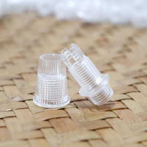 Cord Grips Lampshade Holder – Plastic Screw Style Cord Grip (20 pcs.) displayed on a textured background.
