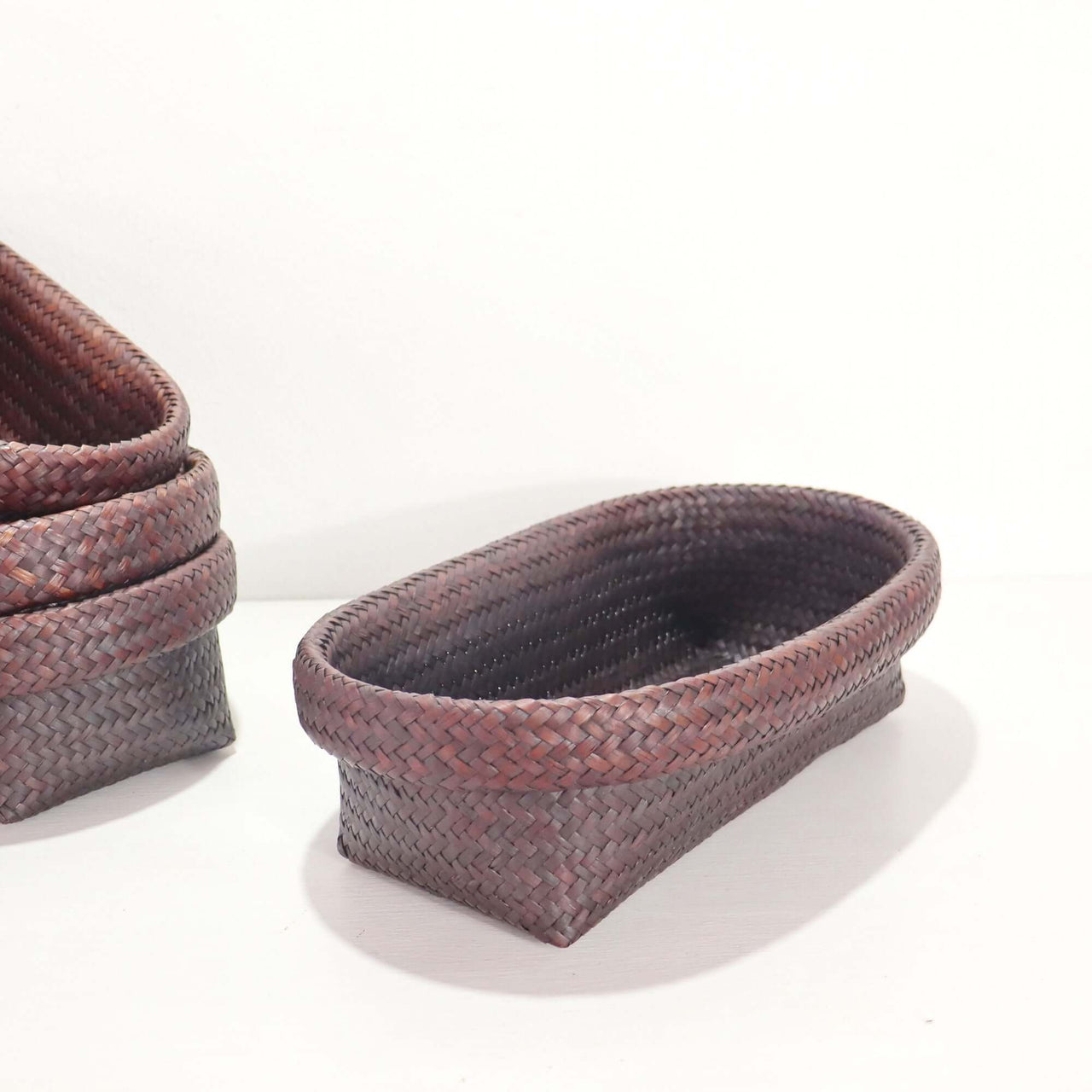 Nattalee Oval Pandanus Basket Brown