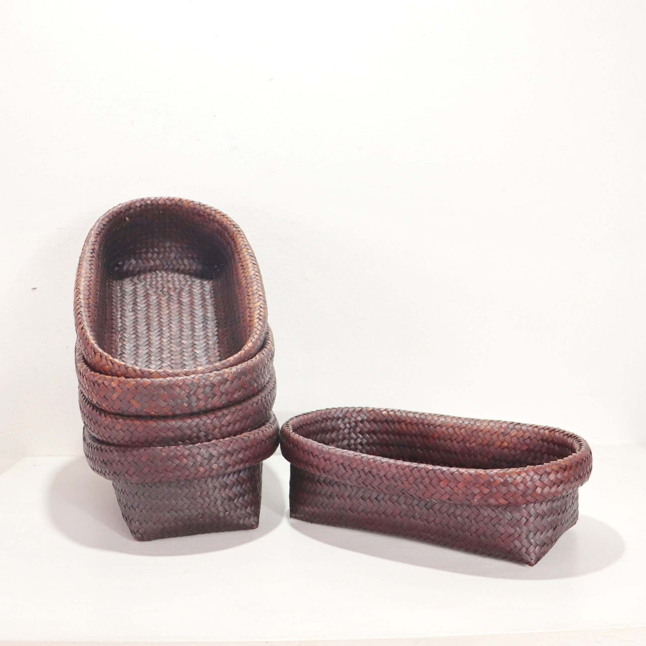 Nattalee Oval Pandanus Basket Brown
