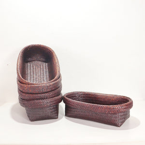 Nattalee Oval Pandanus Basket Set 0f 2 - Vintage Style Handwoven Home Essential