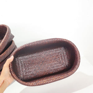Nattalee Oval Pandanus Basket Set 0f 2 - Vintage Style Handwoven Home Essential