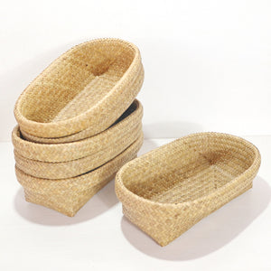 Ovale Pandanus (Krajood) Mand Set van 2 – Natuurlijke Charme voor Elke Kamer