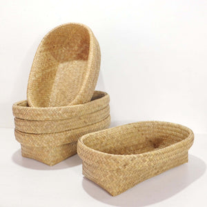 Ovale Pandanus (Krajood) Mand Set van 2 – Natuurlijke Charme voor Elke Kamer