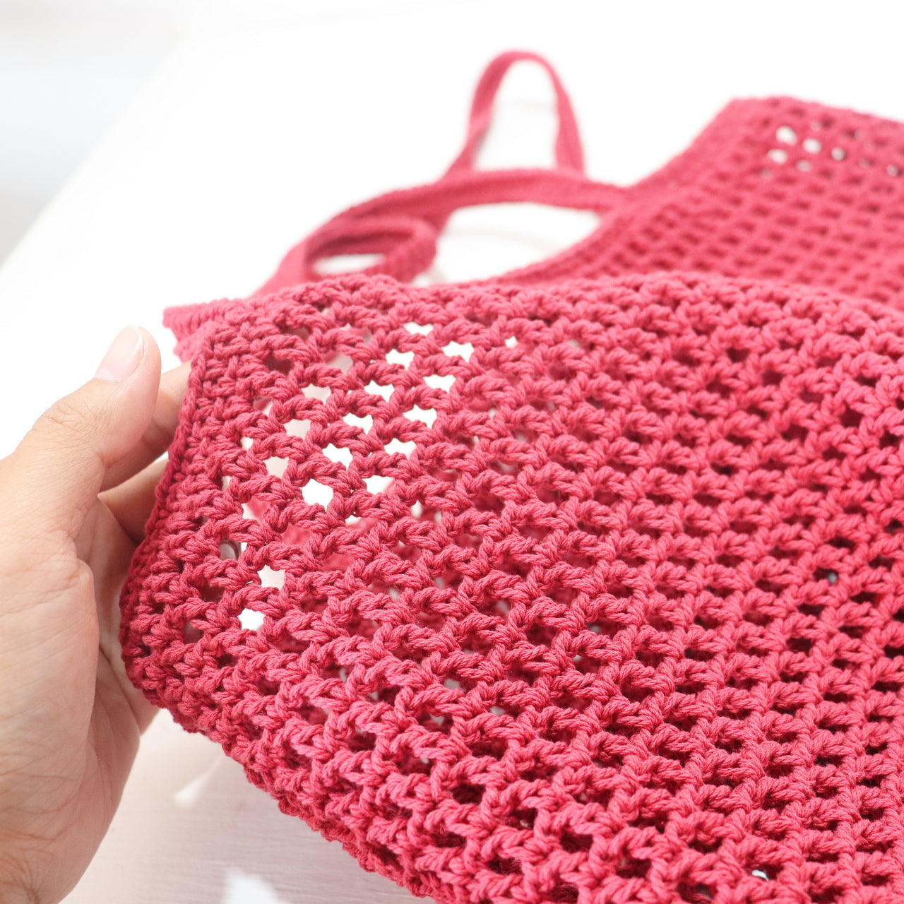 Red Crochet Shoulder Bag