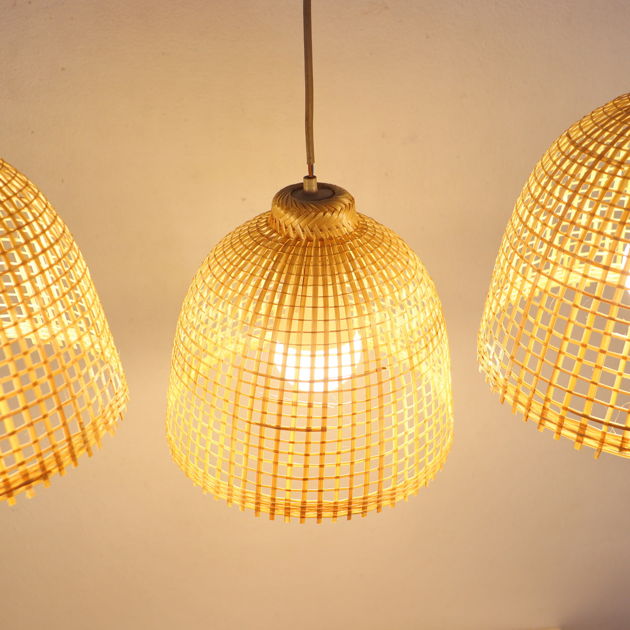 SAMA — sustainable bamboo pendant light shade for boho-style ceiling lighting