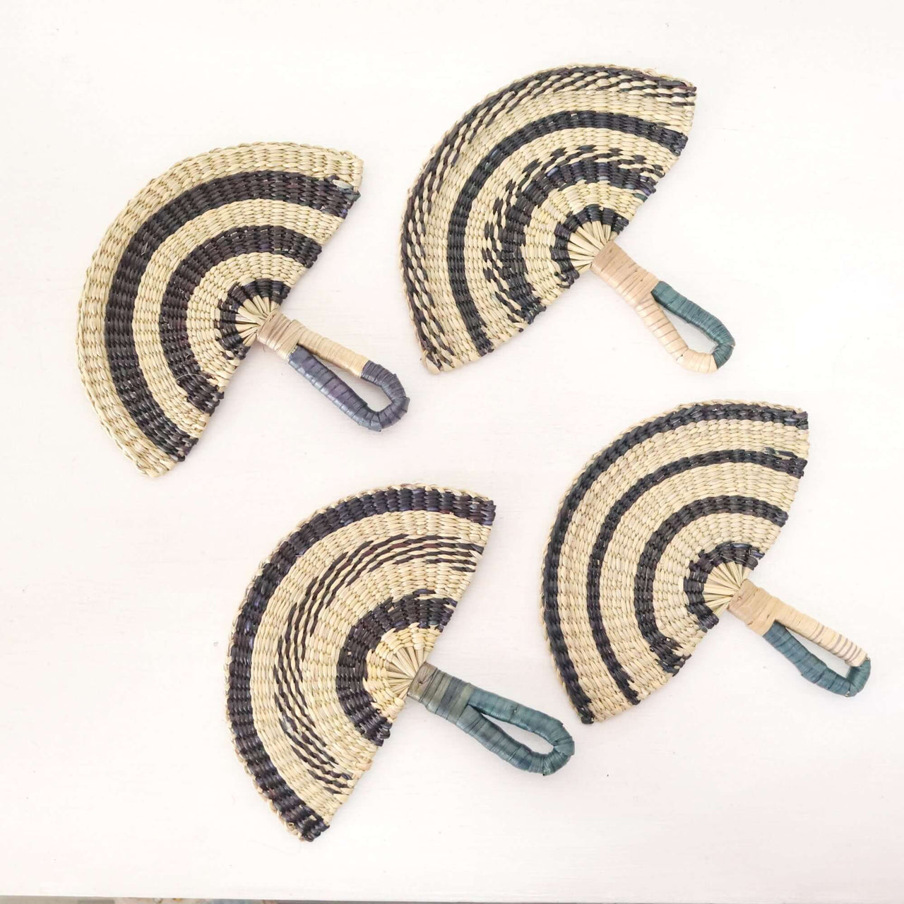 LA LIN – Handwoven Fan (Wall Hanging & Hand Fan) | Black & White displayed in a minimal style.