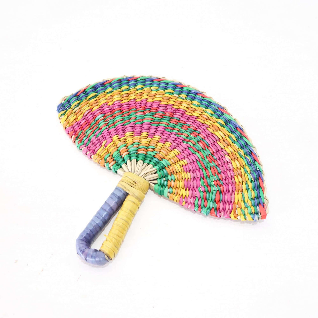 LA LA VAN – Handwoven Fan (Wall Hanging & Hand Fan) in vibrant multicolour patterns, made from natural fibres.