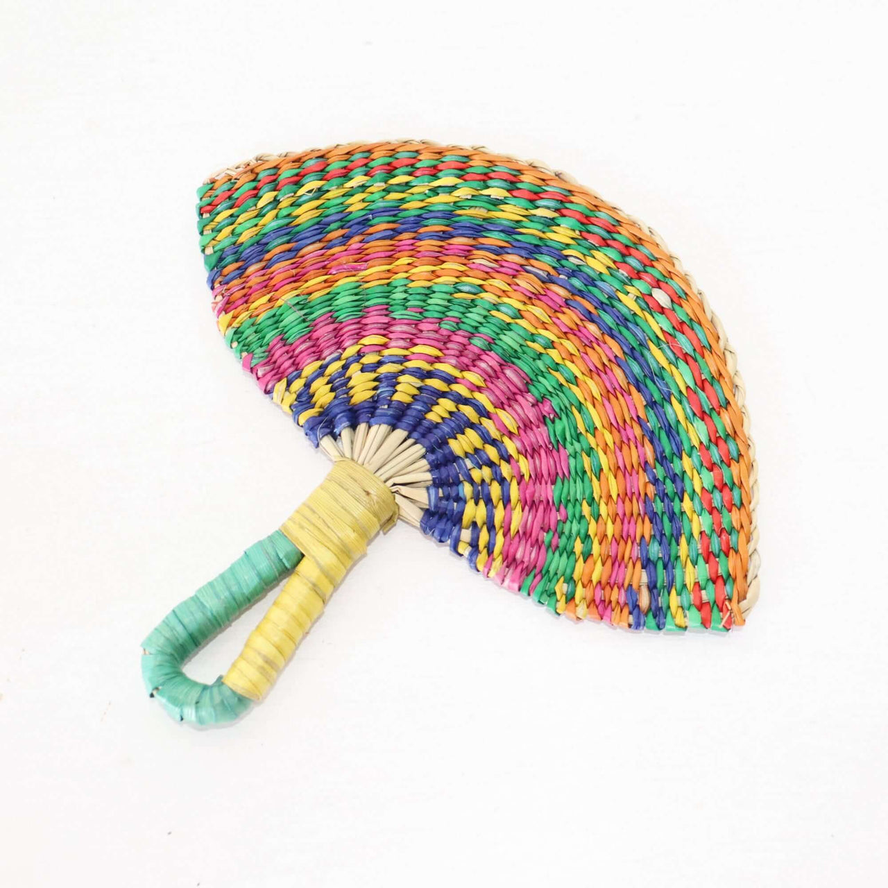 LA LA VAN – Handwoven Fan (Wall Hanging & Hand Fan) featuring vibrant multicolour patterns and comfortable grip.