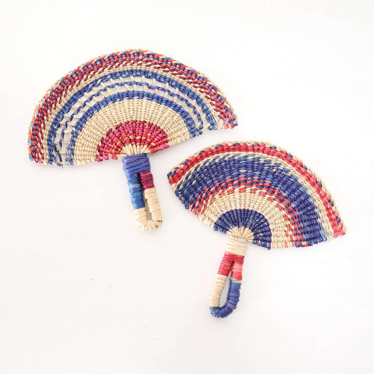 LA LA VAN – Handwoven Fan (Wall Hanging & Hand Fan) featuring vibrant multicolour patterns and comfortable handles.