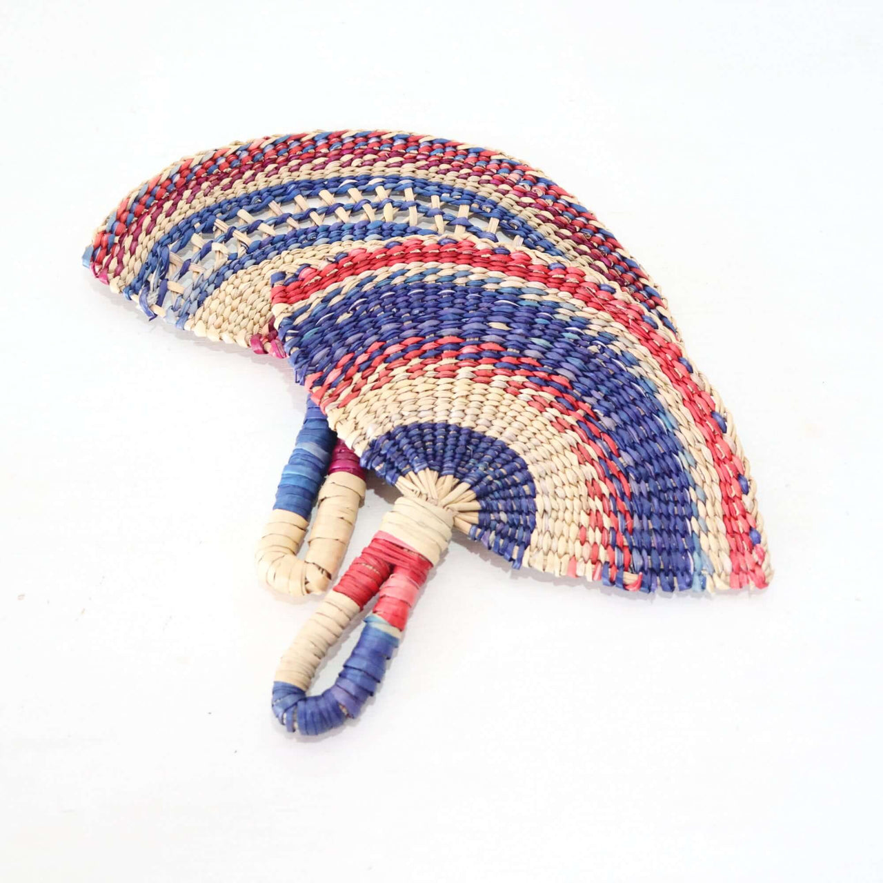 LA LA VAN – Handwoven Fan (Wall Hanging & Hand Fan) displayed in vibrant multicolour patterns, showcasing artisan craftsmanship.
