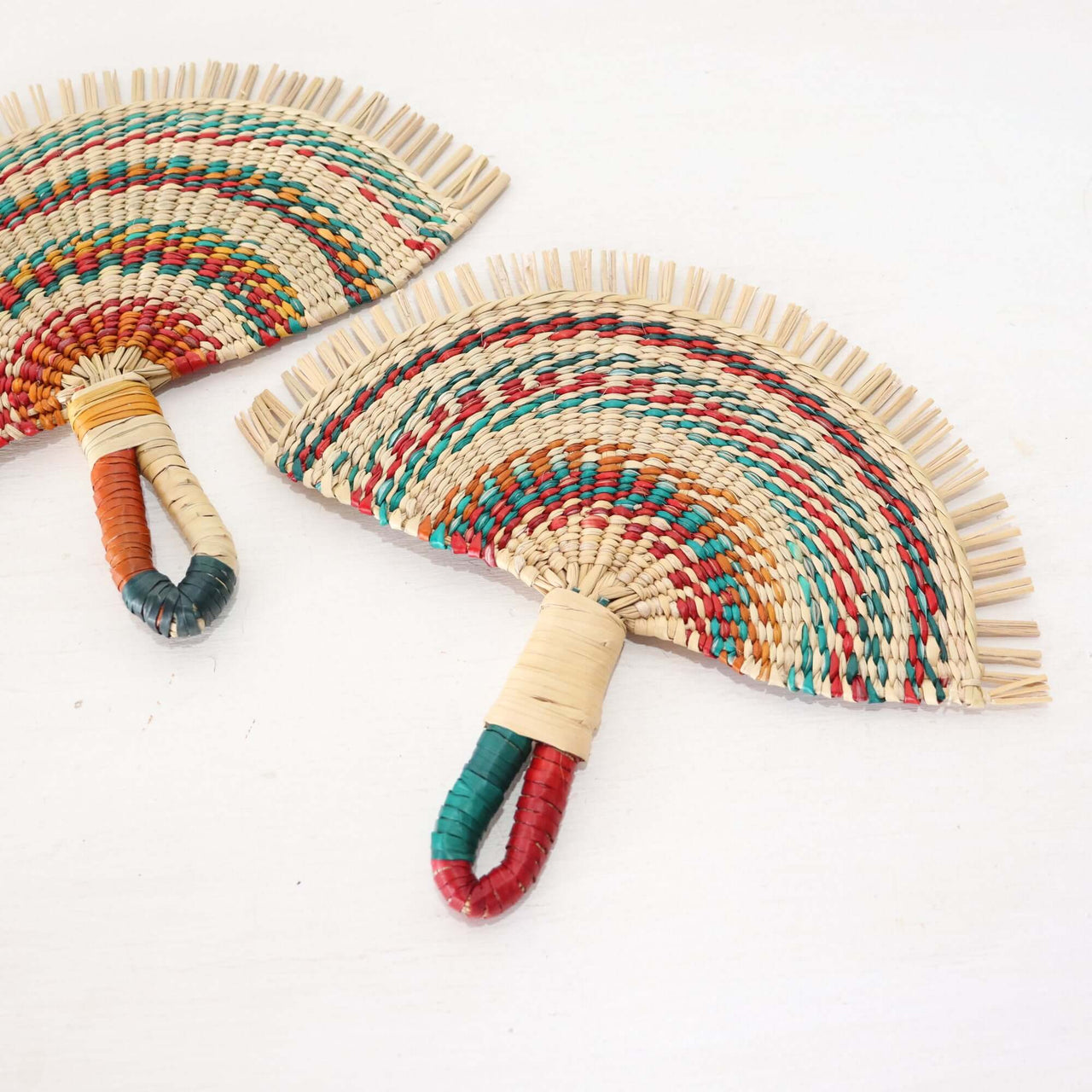 LA LA VAN – Handwoven Fan (Wall Hanging & Hand Fan) featuring vibrant multicolour patterns and artisan craftsmanship.
