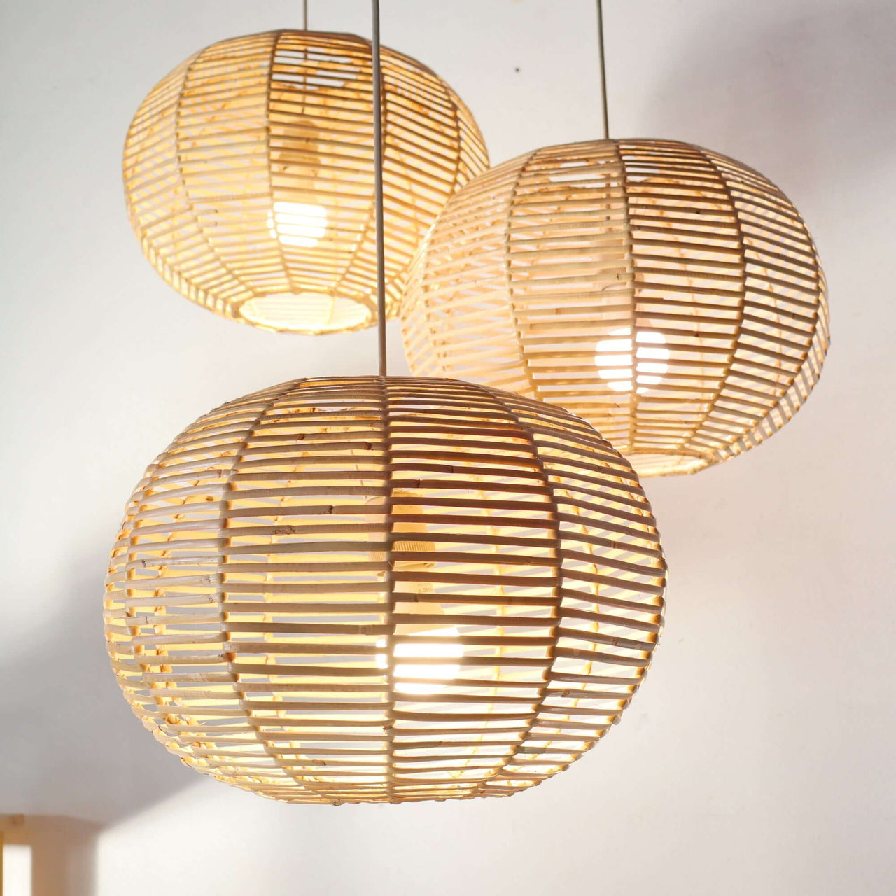 KAN — rattan pendant light in natural earthy tones