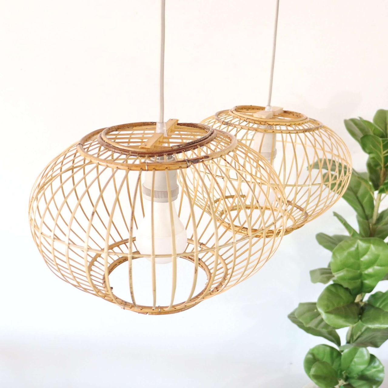 CHU JAI - Rattan and Bamboo Pendant Light Shade