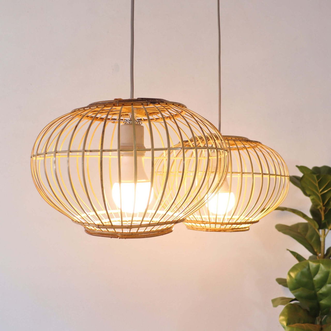 CHU JAI - Rattan and Bamboo Pendant Light Shade