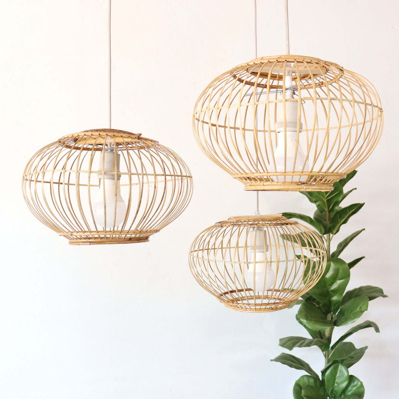 CHU JAI - Rattan and Bamboo Pendant Light Shade