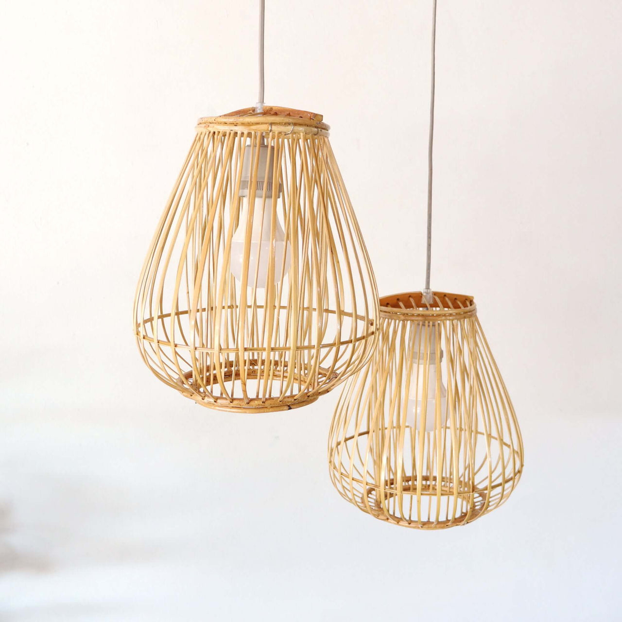 BAI FERN - Rattan and bamboo pendant light shade