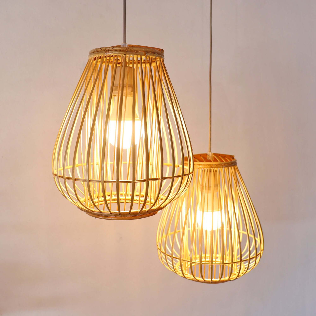 BAI FERN - Rattan and bamboo pendant light shade