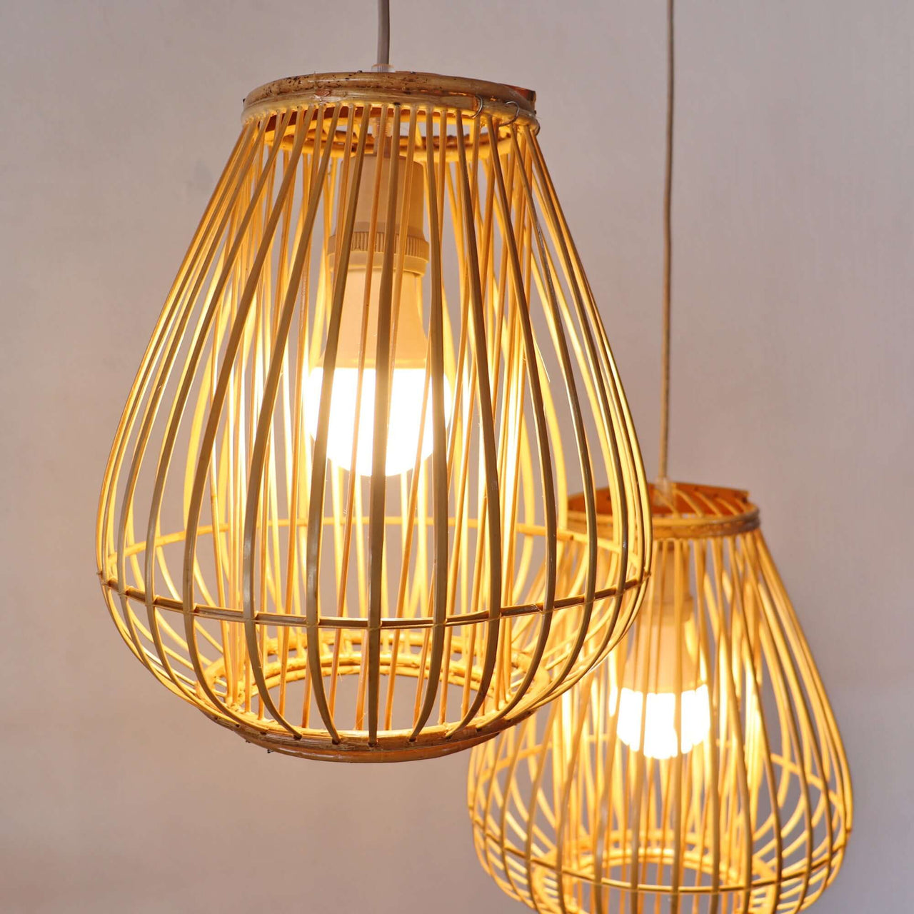 BAI FERN - Rattan and bamboo pendant light shade