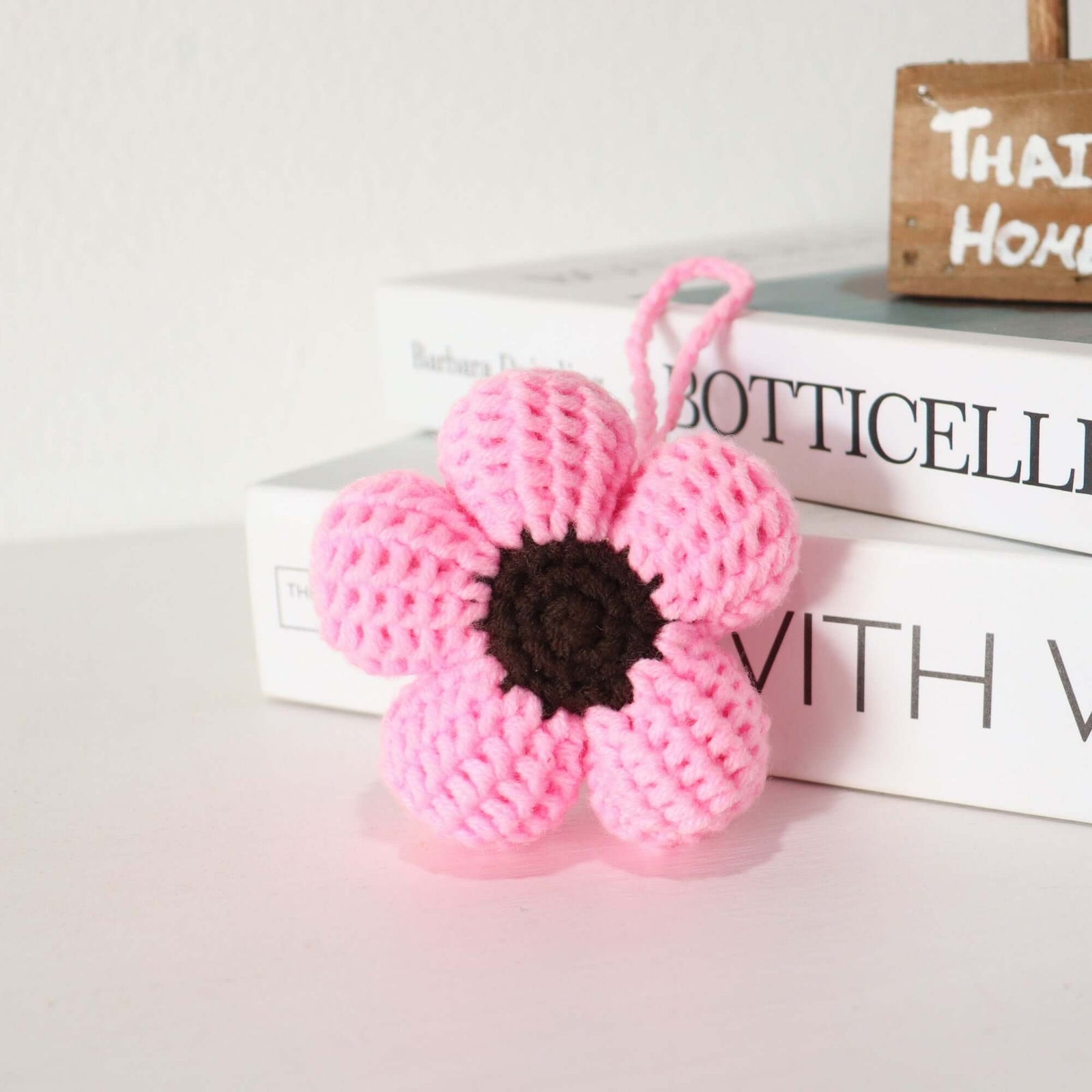 Handmade Crochet Flower Keychain