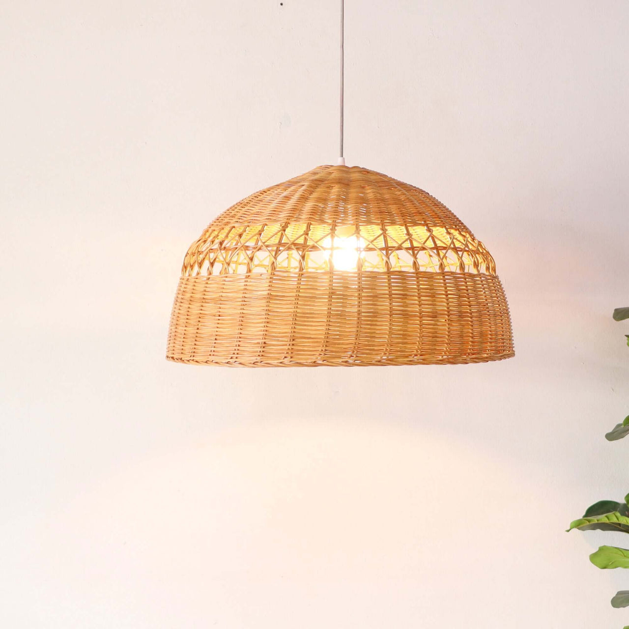 PARADEE handwoven rattan pendant light with natural woven texture, by Thai artisans