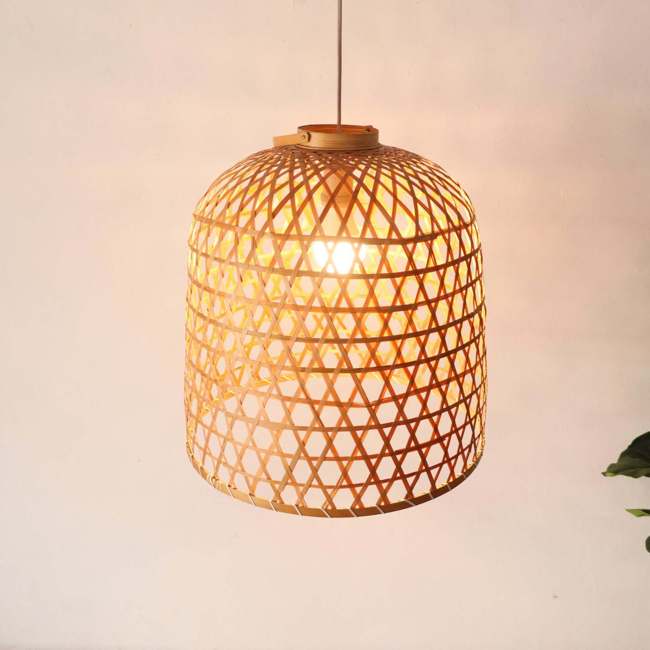 LAWAN — statement bamboo pendant light for open-plan living spaces