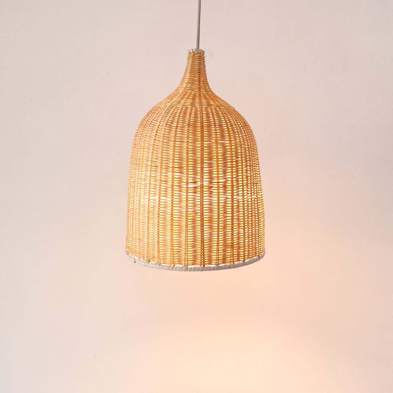 VILIA — handcrafted rattan pendant light for a cosy bedroom