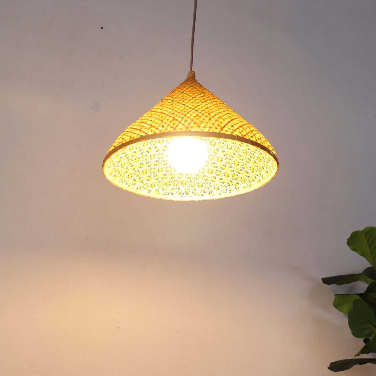 LALEE — bamboo pendant light in natural earthy tones