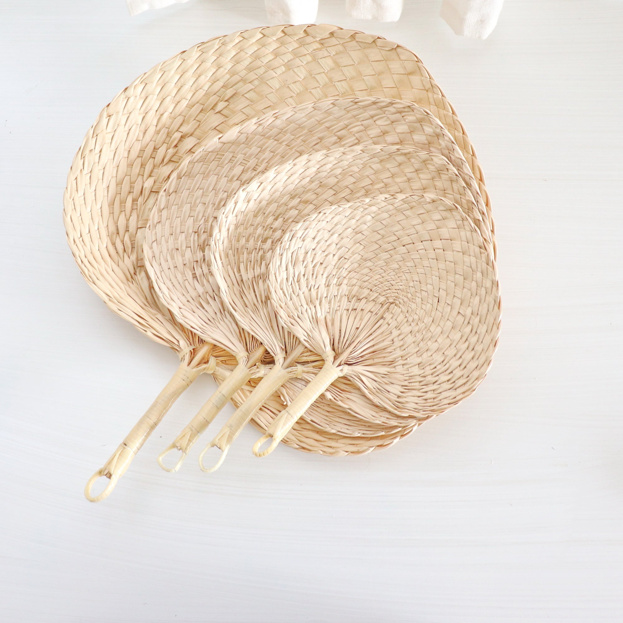 Palm Leaf Hand Fans (20 pcs) – Handmade Wedding & Event Favors