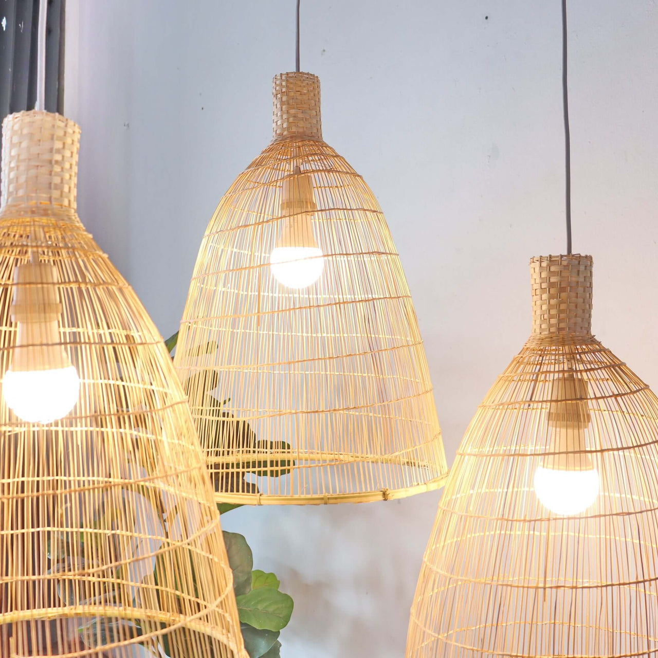Bamboo pendant light shade for Japandi and minimalist interiors