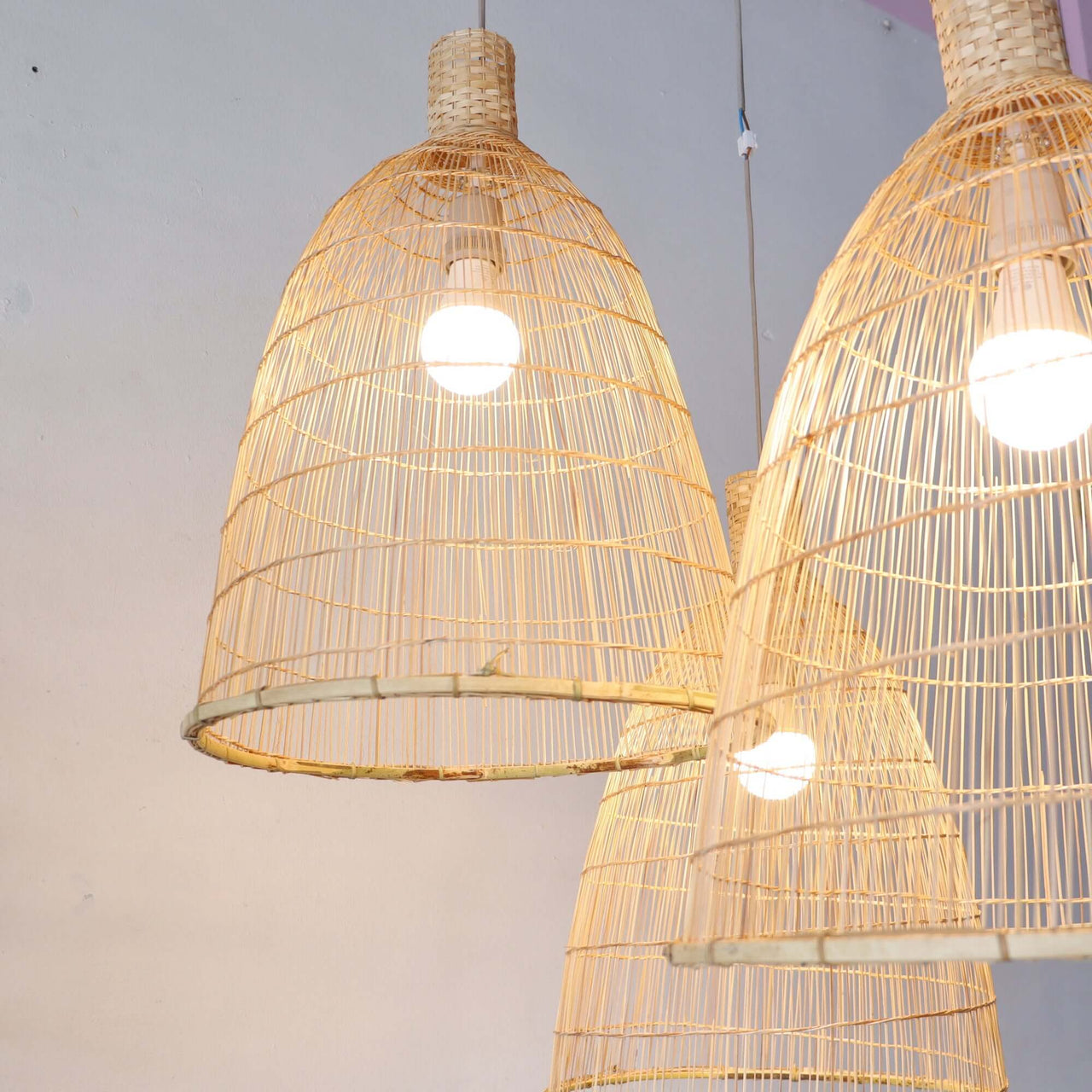 Eco-friendly handwoven bamboo pendant light shade with timeless appeal