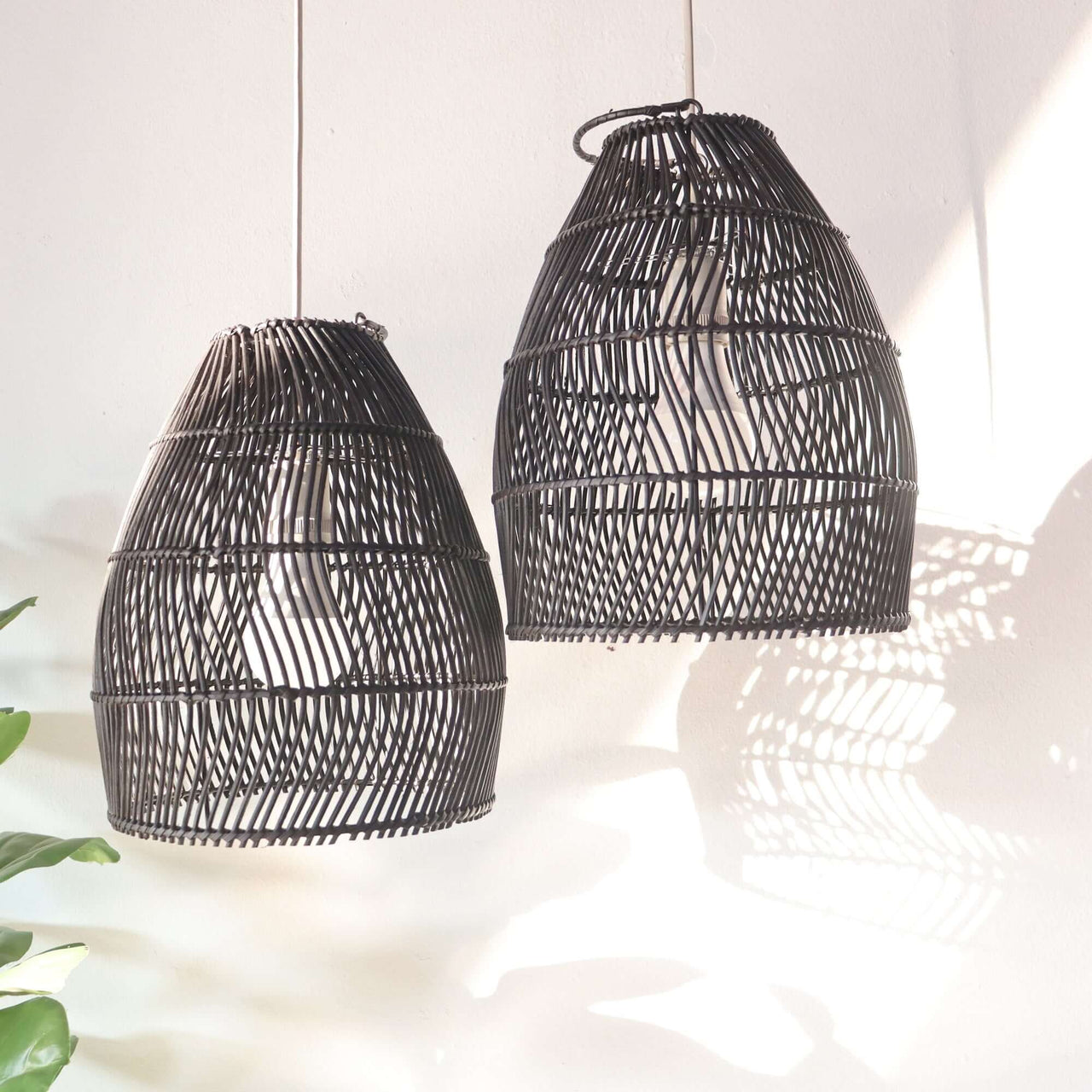 BLACK CHA YA NAN - Black Rattan Pendant Light Shade