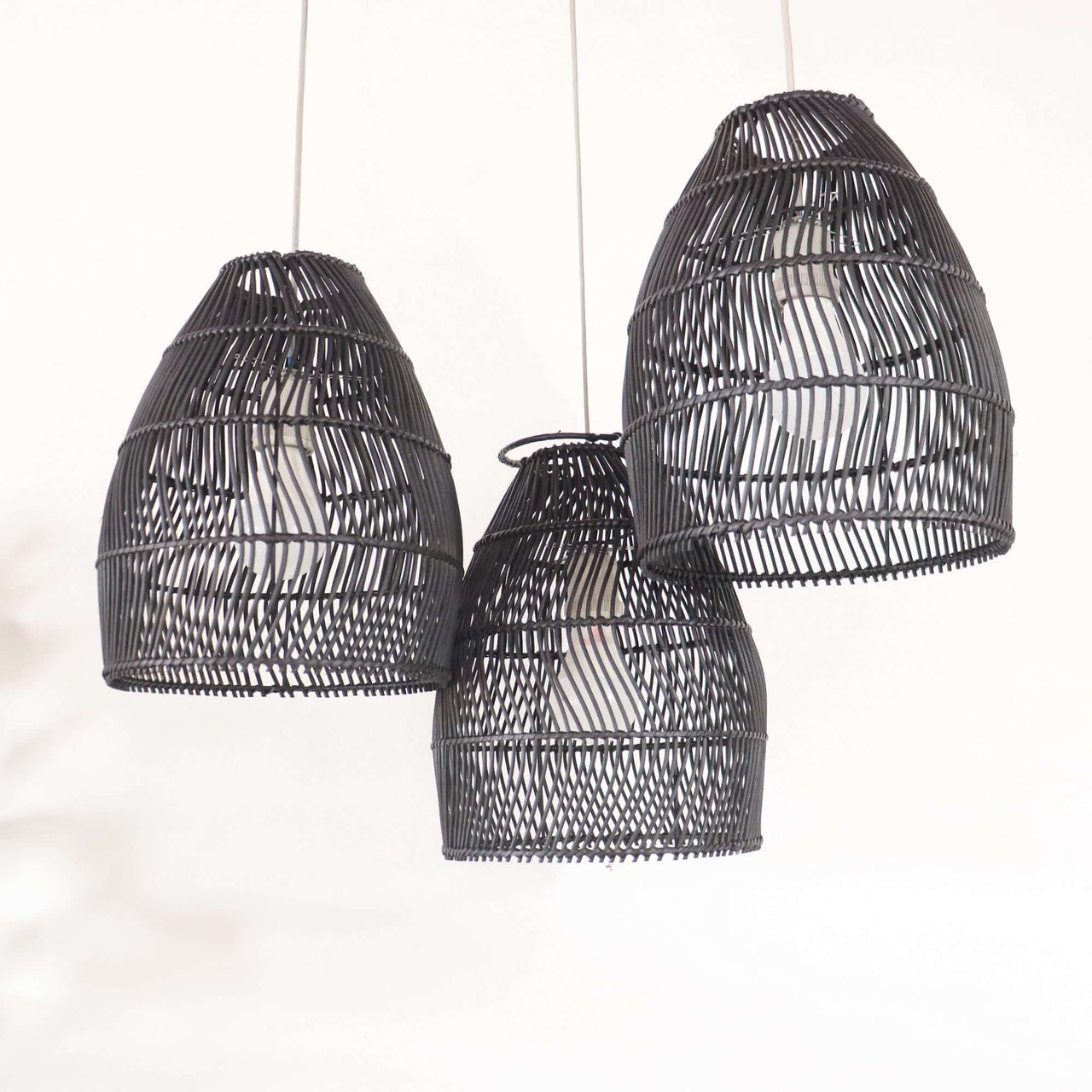 BLACK CHA YA NAN - Black Rattan Pendant Light Shade