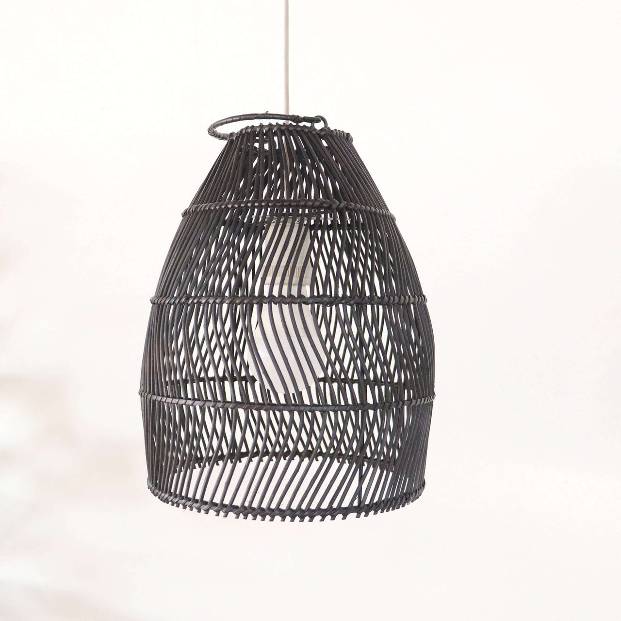 BLACK CHA YA NAN - Black Rattan Pendant Light Shade