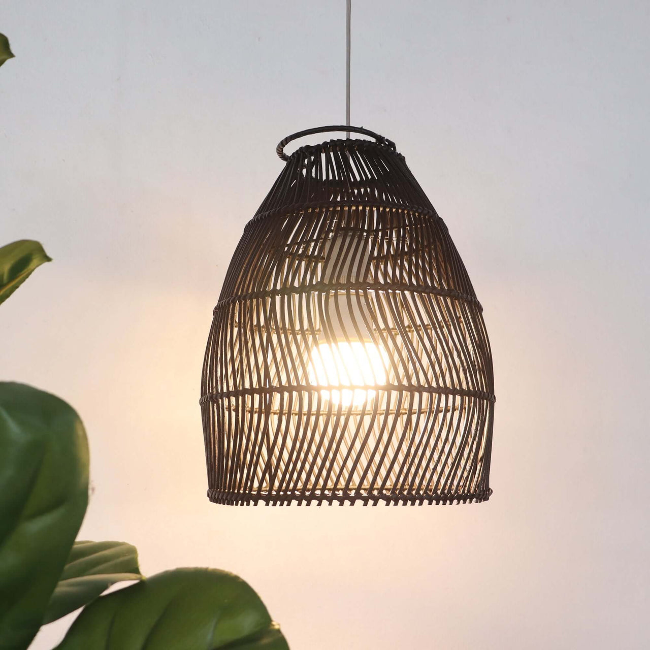 BLACK CHA YA NAN - Black Rattan Pendant Light Shade